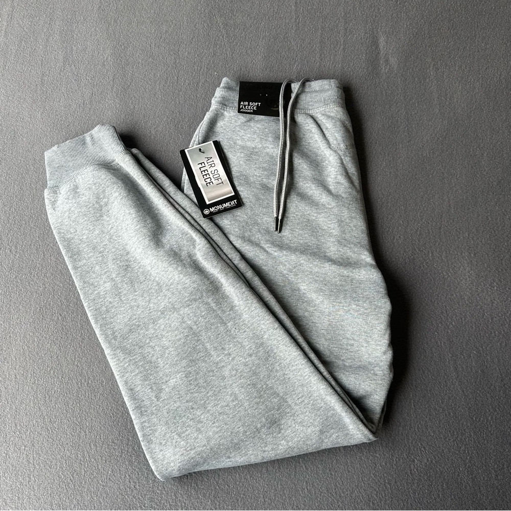 Monument Joggers Mens Grey Medium Air Soft Fleece Comfort Activewear Sweatpants